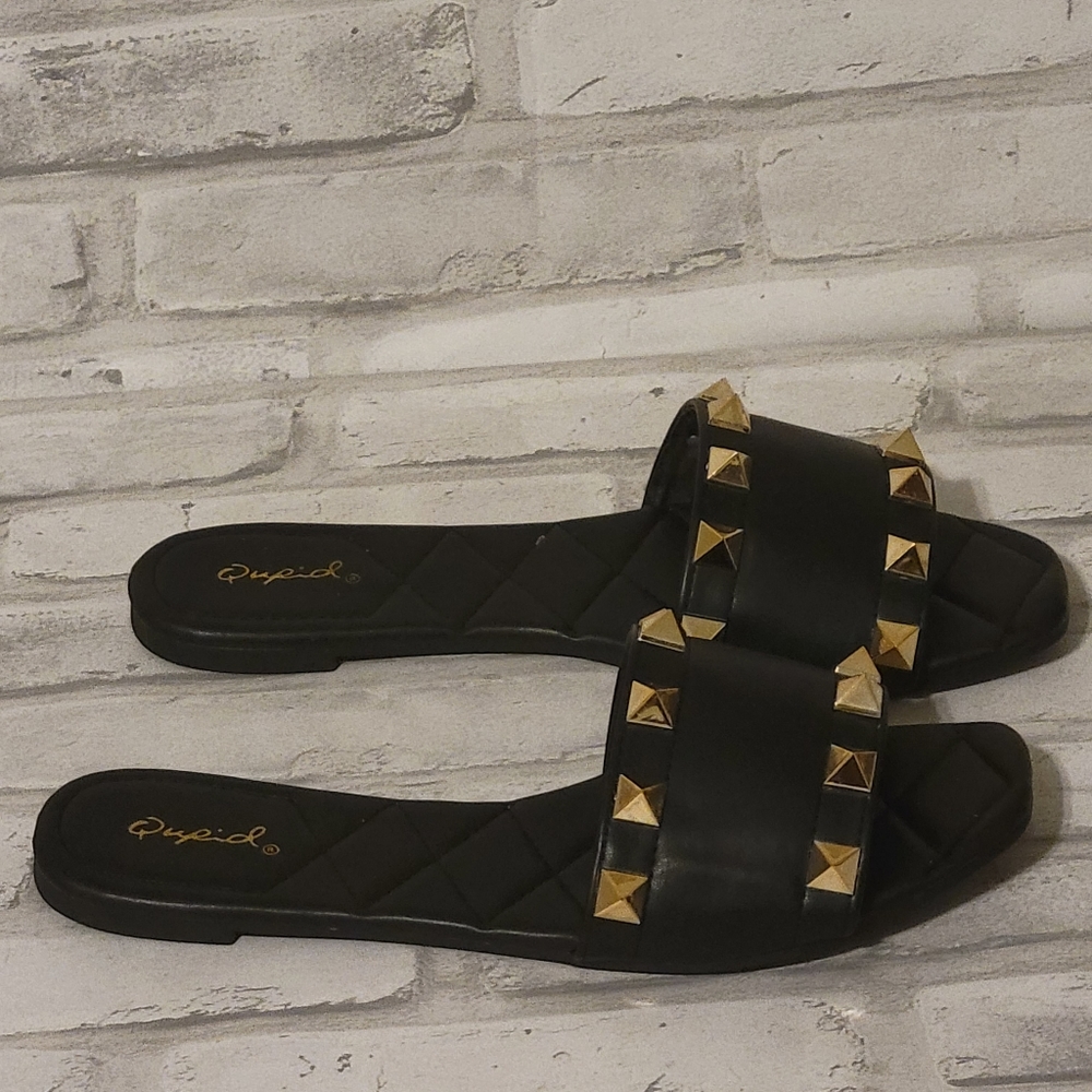 Black Studded Sandals - Picture 2 of 3